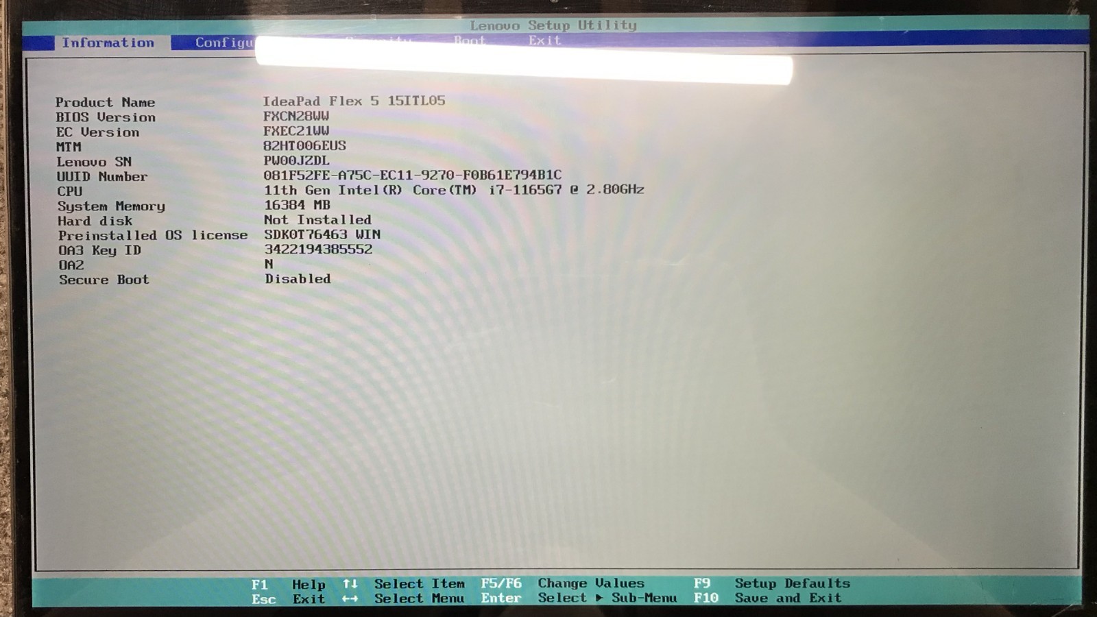 Lenovo IdeaPad Flex 5 14″ Laptop i7-1165G7 16GB RAM, No Storage, Boots to BIOS