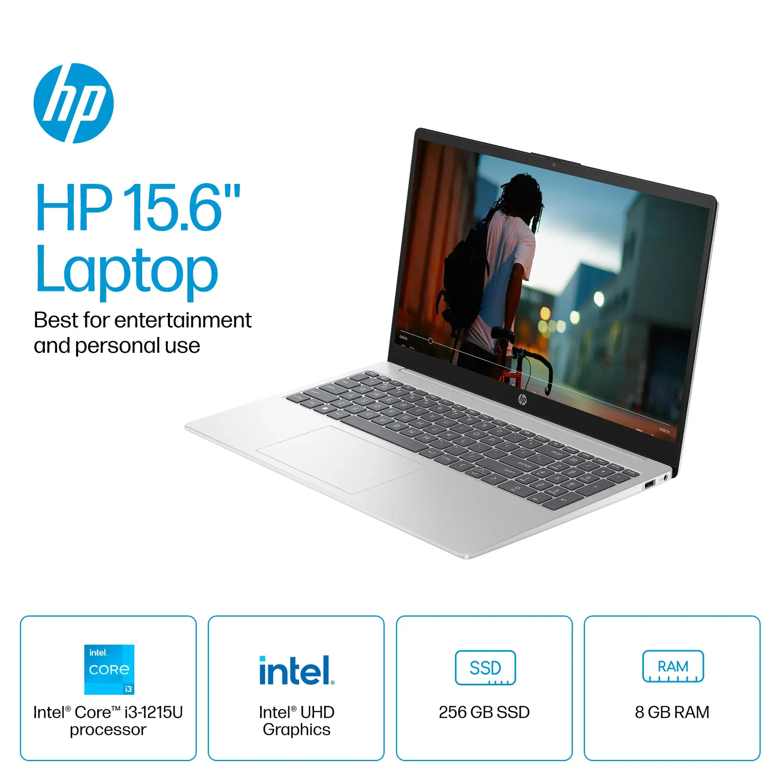HP 15-fd0023dx 15.6″HD Touchscreen Laptop i3-1215U 8GB RAM 256GB PCIe Win11Home