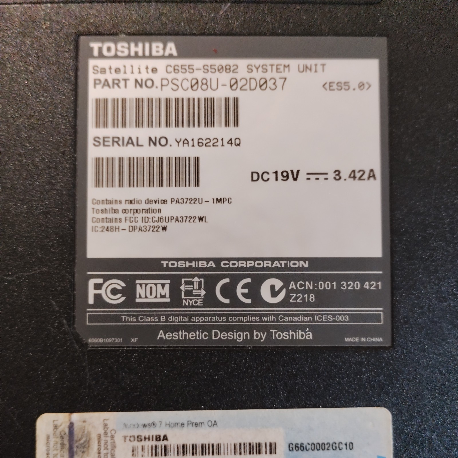 Toshiba Satellite C655-S5082 Intel Celeron 900 4GB RAM 320GB HDD. ur pick Linux!