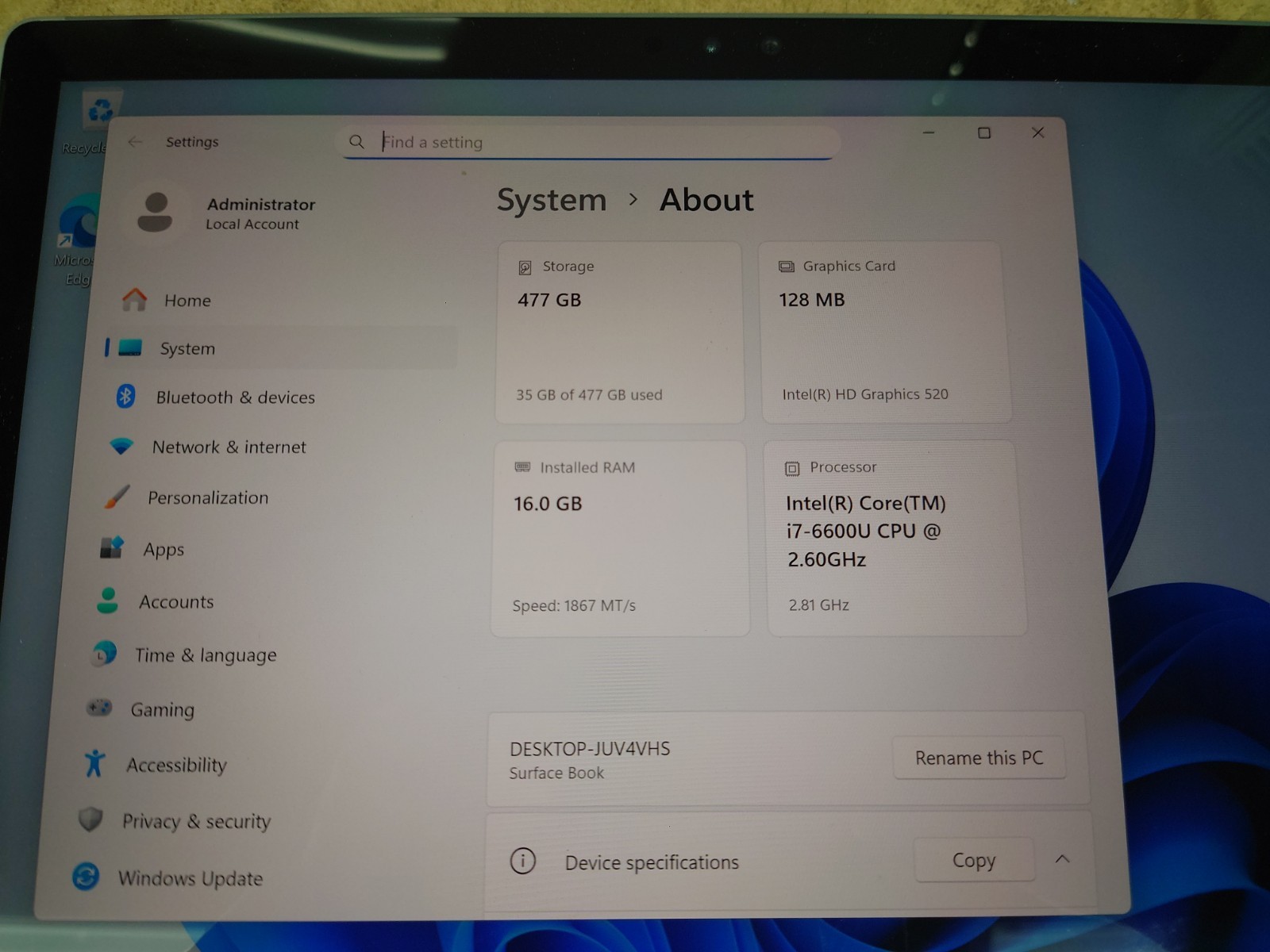 Microsoft Surface Book 1703 13.5″ i7-6600U 16GB RAM 512GB SSD Win11 *Tablet Only