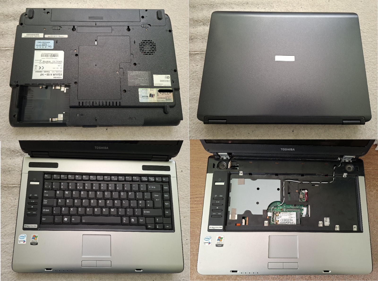 Toshiba Equium A100 Laptop Notebook 15.4″ 1GB 80GB HDD Windows XP *Two Laptops*