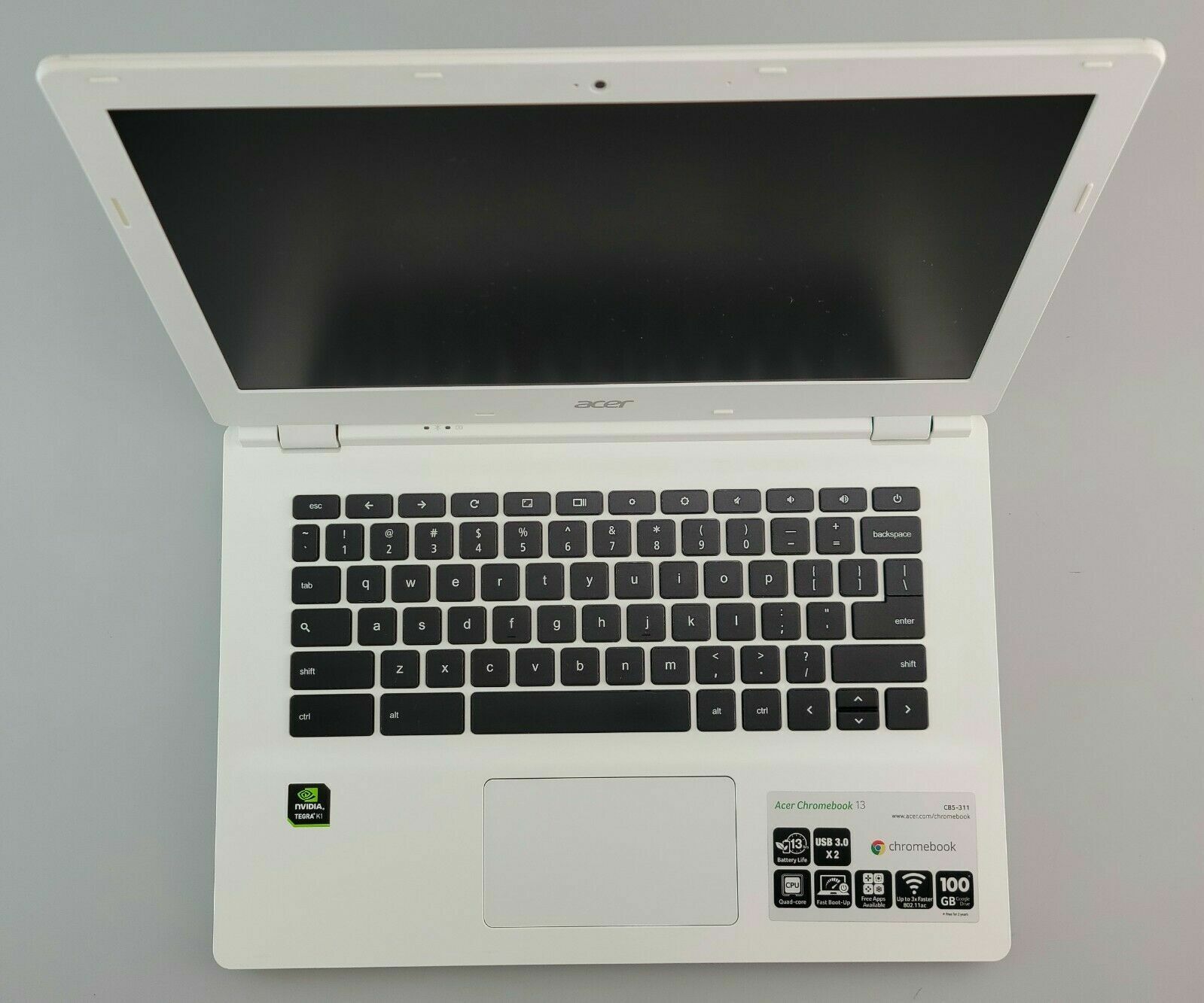 White Acer Chromebook 13.3 CB5-311-T9Y2 K1 A15 2.1GHz 16GB SSD 4GB RAM