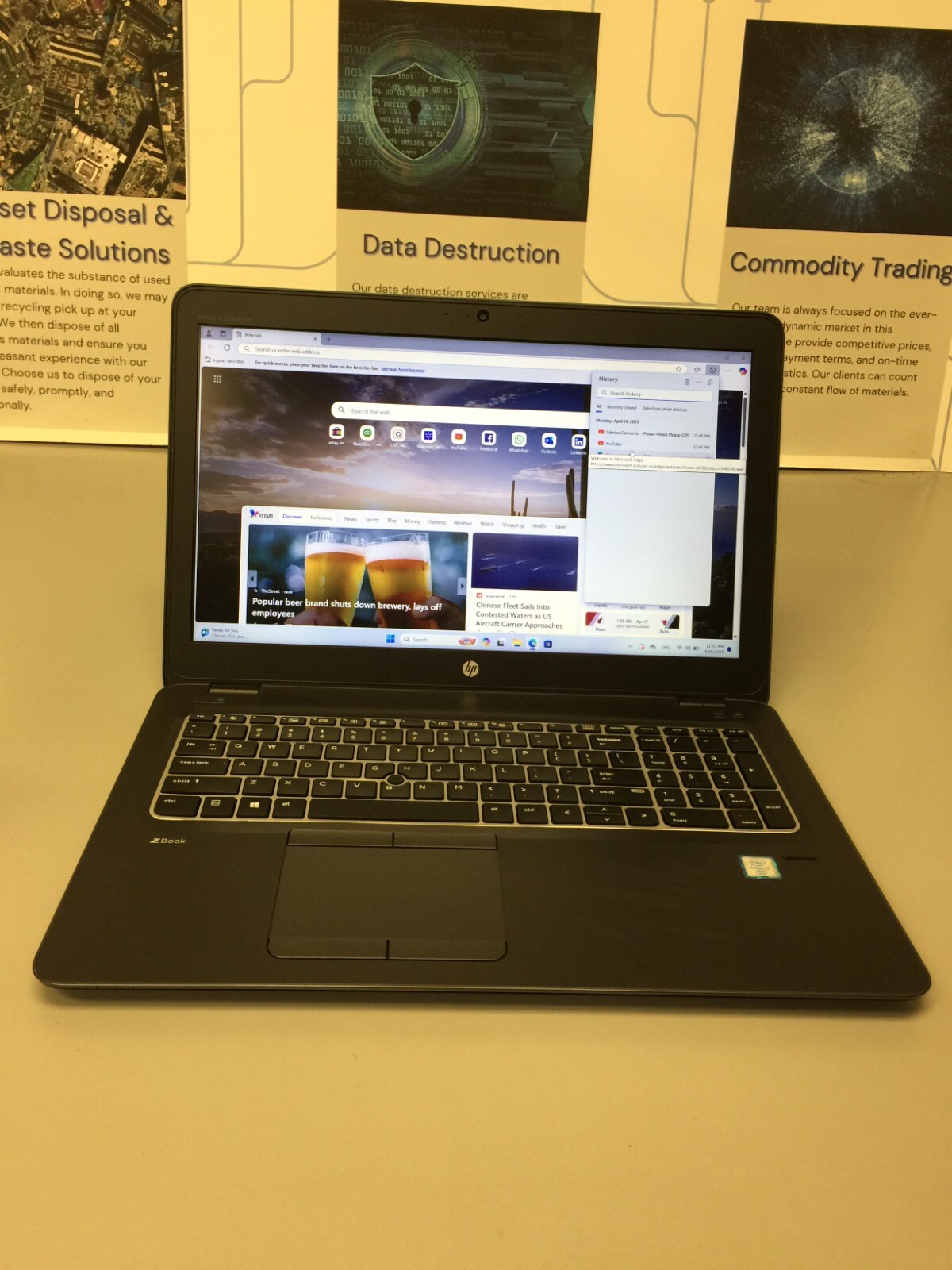 HP ZBook 15u G3 – 15.6″ Core i7 6th gen 2.60GHz 8GB RAM 256 GB SSD WIN 11 PRO