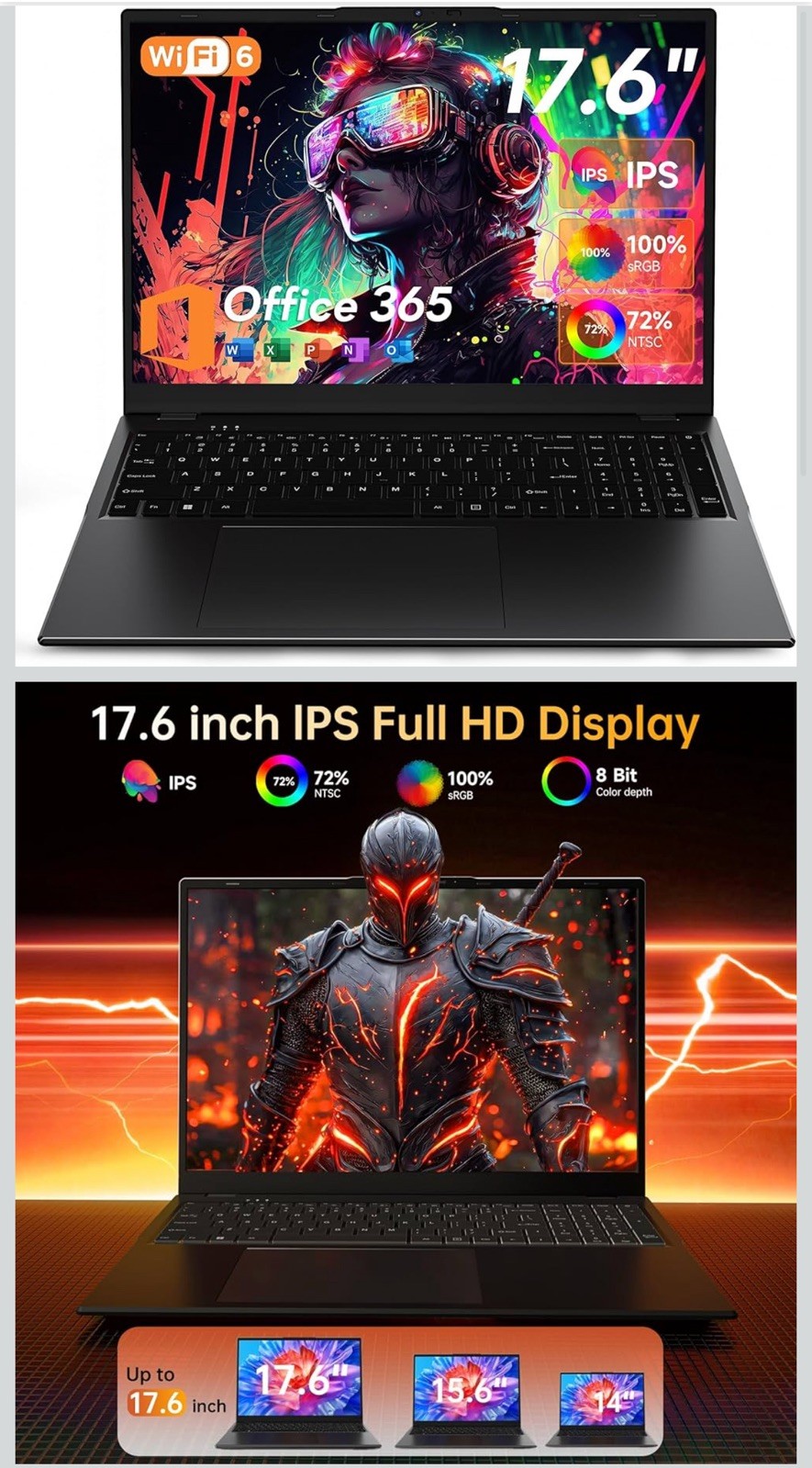 Jumper 17,6 inch Laptop 16 GB RAM 640 GB N95 Intel Celeron 3,4GHz Win 11 WiFi 6