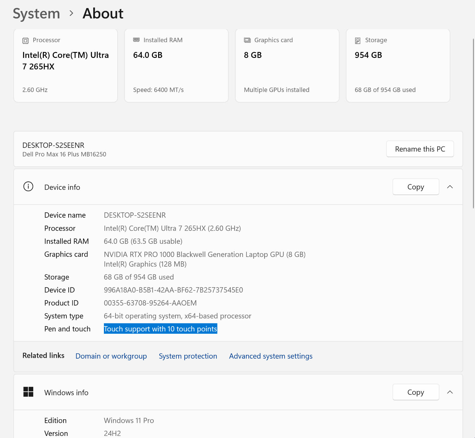 Dell Pro Max 16 Plus, $6.5K MSRP, OLED TOUCH RTX PRO 1000 64GB RAM WARRANTY 2030