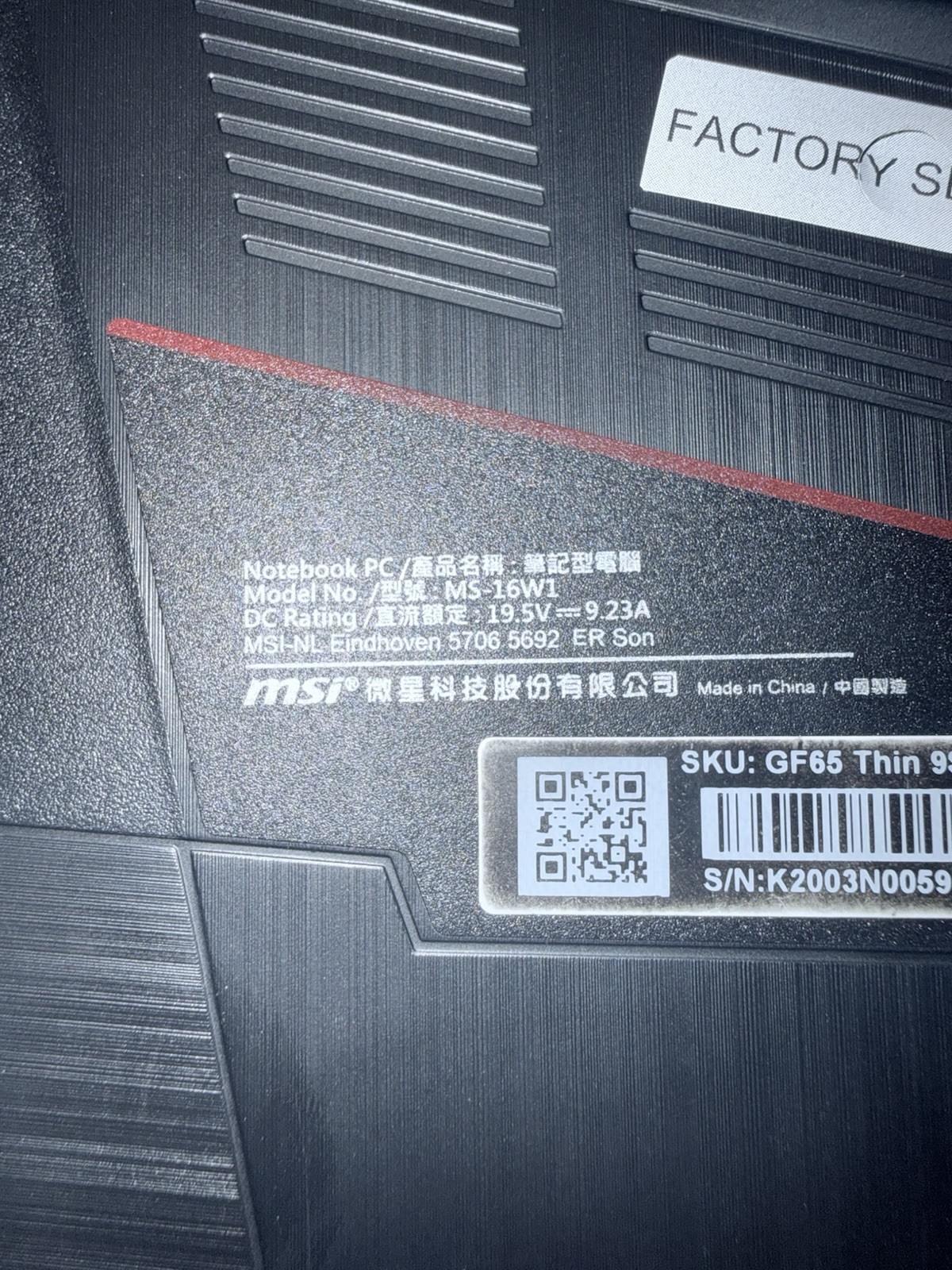 MSI GF65 Thin 9SE Gaming Laptop, Intel i5-9300H, RTX, 8GB RAM, 512GB SSD, 15.6″