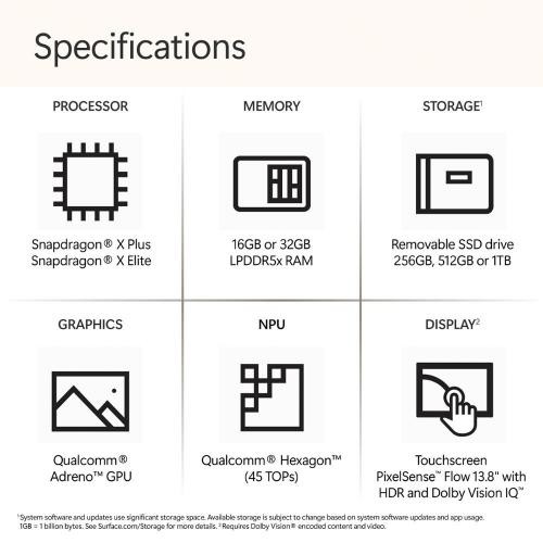 Microsoft Surface Laptop Copilot+ PC 13.8″ TouchScreen Snapdragon X Plus 7th Ed.