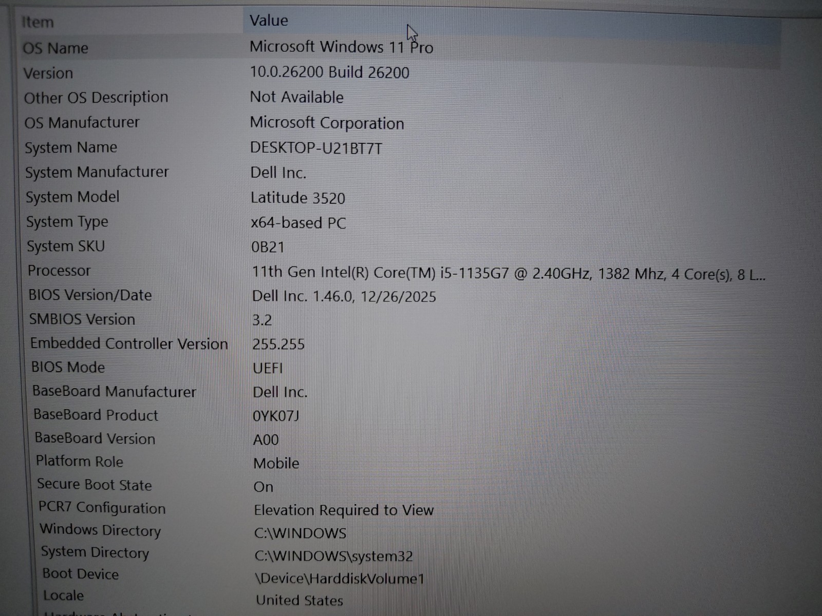 Dell Latitude 3520 Intel Core i5-1135G7 2.4ghz 16GB RAM 512GB NVMe Win 11 Pro