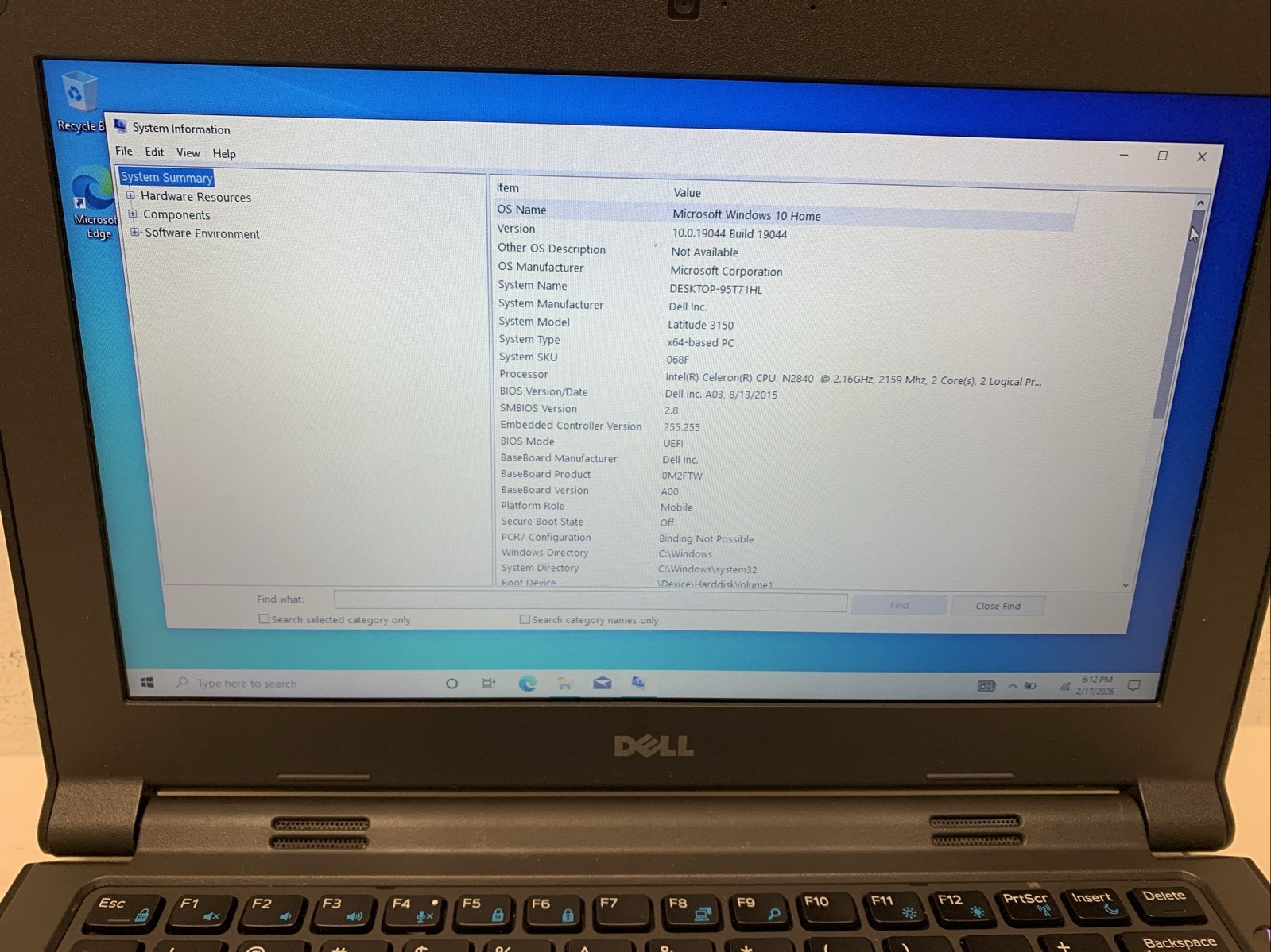DELL LATITUDE 3150 INTEL CELERON N2840 Wind 10 Bad Battery AS-IS Read Descri