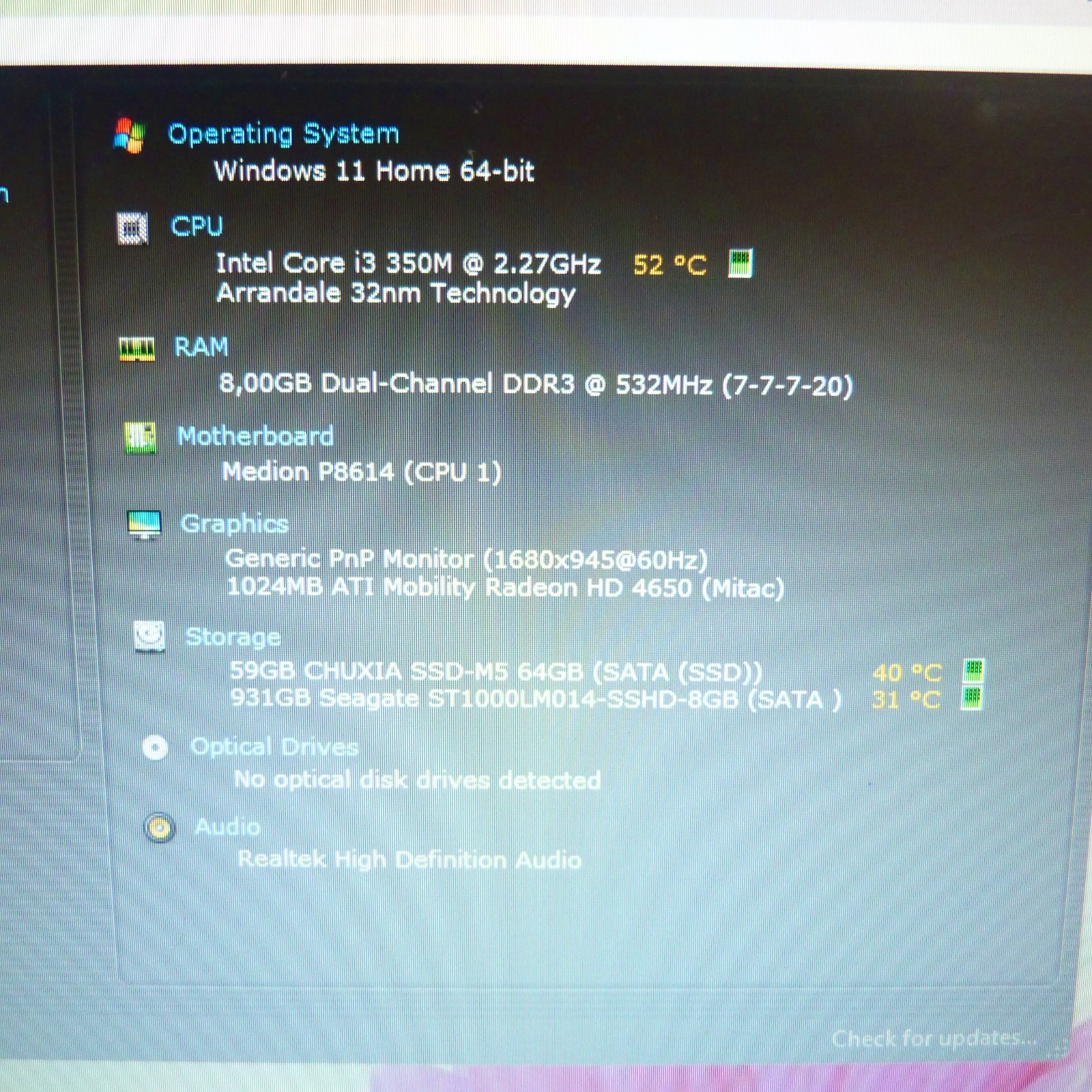 Medion P8614 XXL Cinema MONSTER 18″ L 1TB HDD SSD Windows 11 l 8GB RAM NEW HDMI