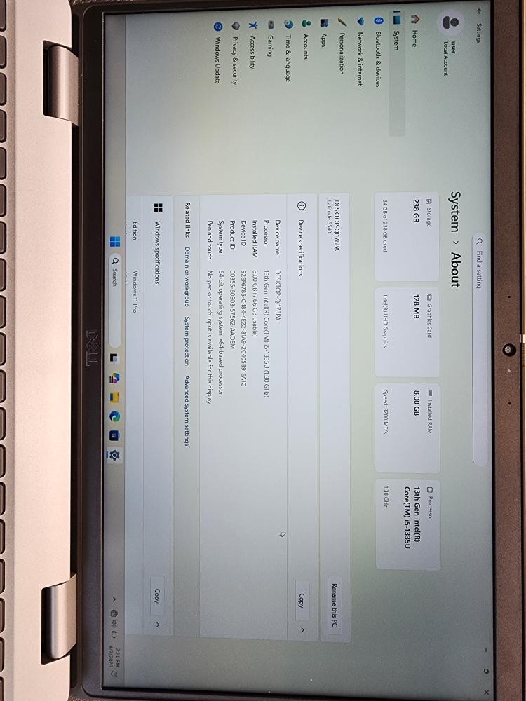 DELL COMPUTER LATITUDE 5540 (P19017884)