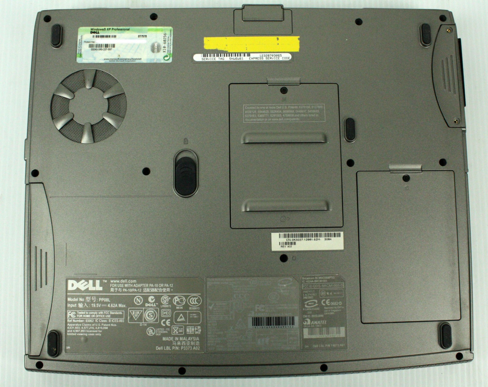 Dell Inspiron 1150 Laptop Intel Celeron 2.6GHz 512MB Ram 60GB HDD, Bad Battery
