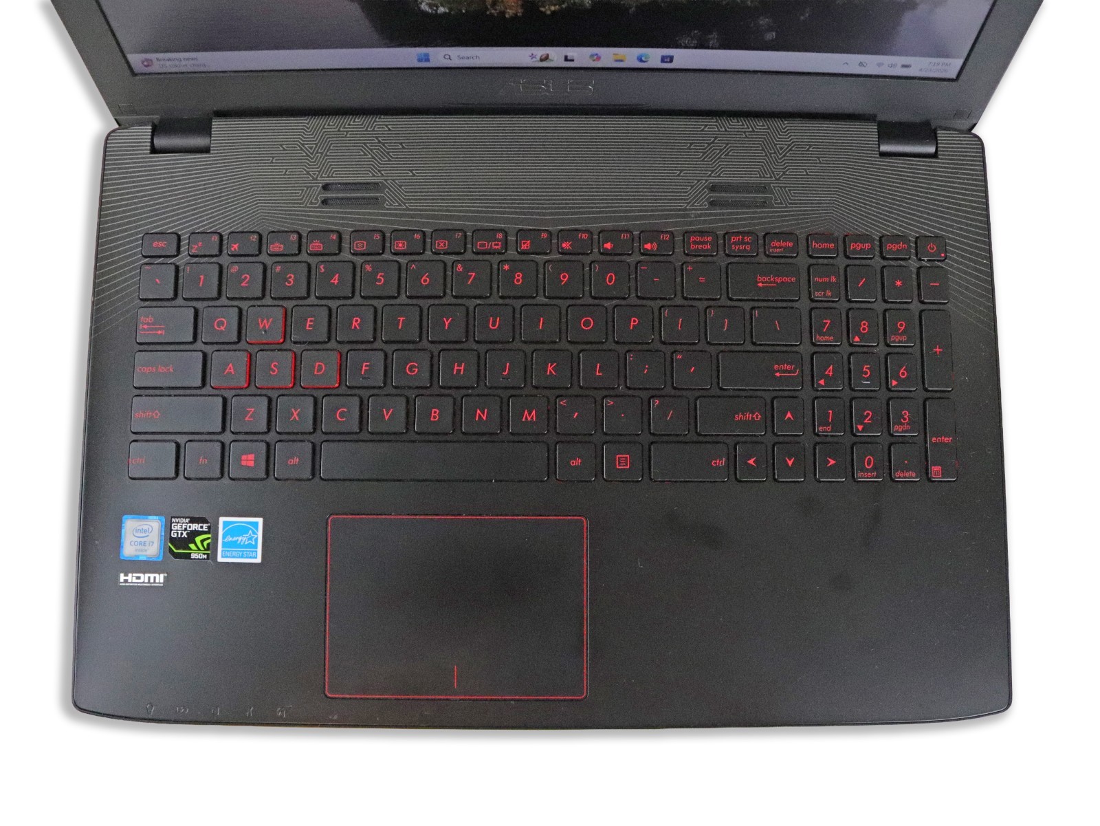ASUS ROG GL552VW 15.6″ Intel i7-6700HQ 16GB RAM 128GB SSD+1TB HDD NVIDIA GTX960M