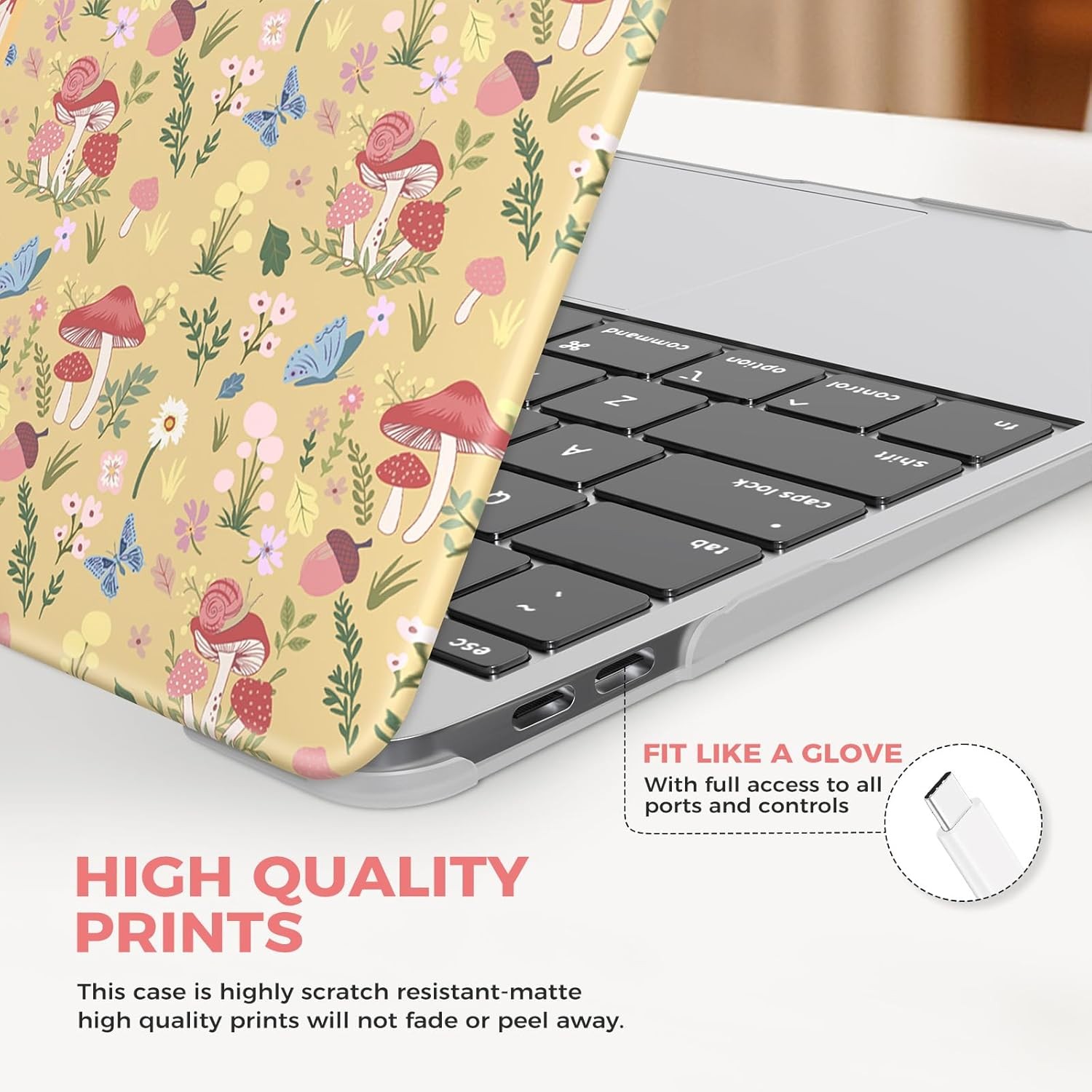 Screen Protector for MacBook Air 13 inch, Anti Glare, Flower Hard Shell Case