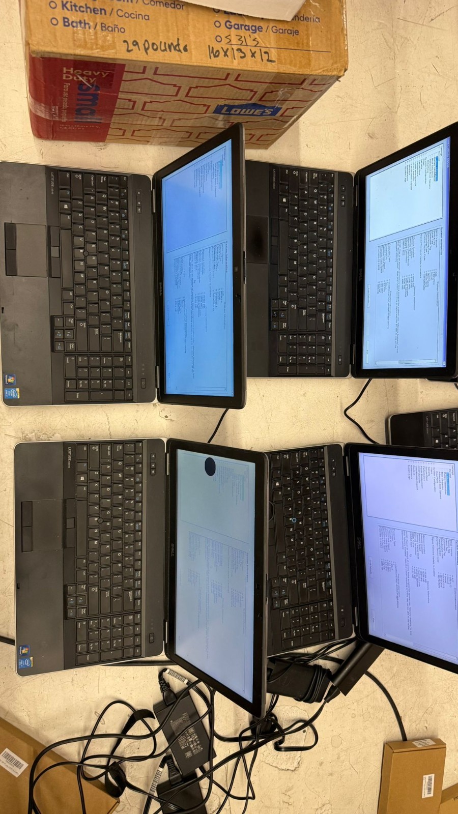 Lot Of 6 Dell Latitude E6540 Intel Core i7 4th Gen 8GB 128GB SSD Boots to BIOS