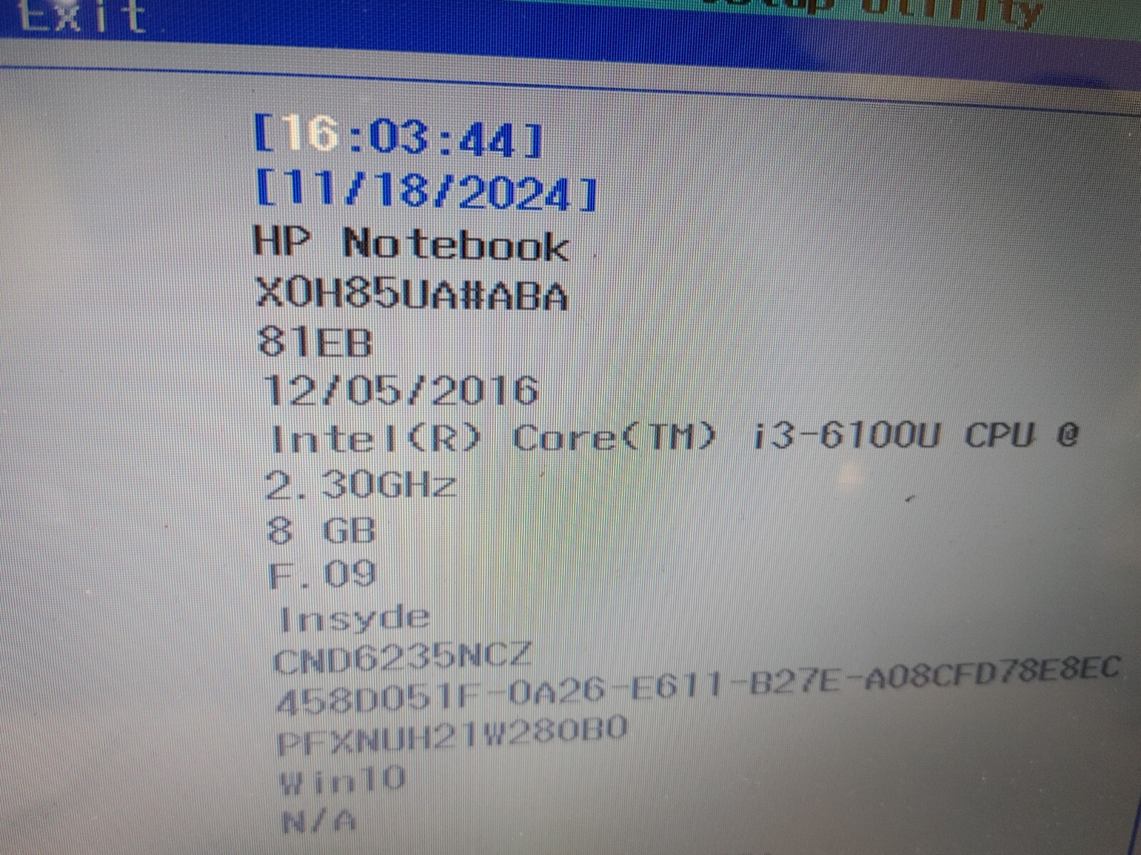 HP ProBook Core i3-6100U@ 2.30GHz, NO RAM ,NO HD ( Selling Motherboard )