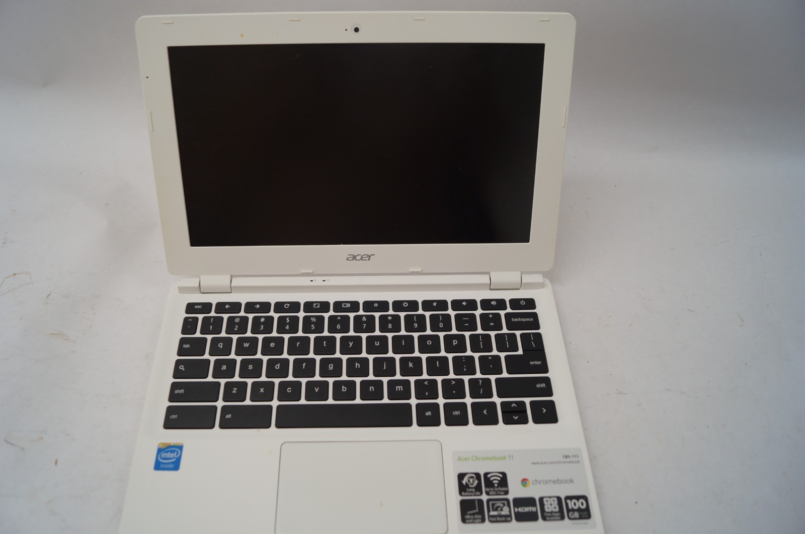 ACER CB3-111 2HQ ChromeBook II No Power Cord Untested PoR B152