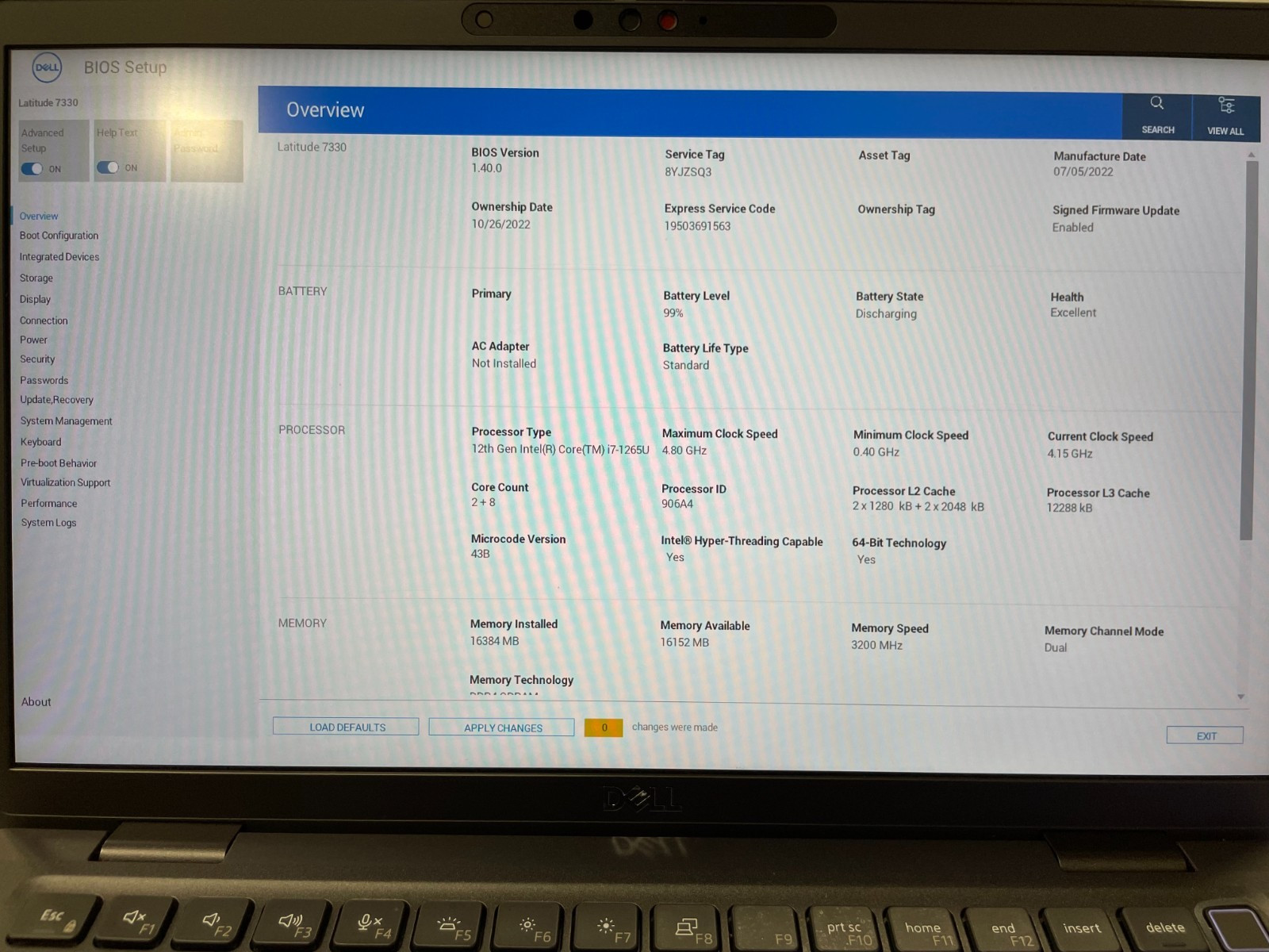 Dell Latitude 7330 Core i7-1265U 1.80GHz 16GB 512GB SSD NVMe BT-WIFI #26