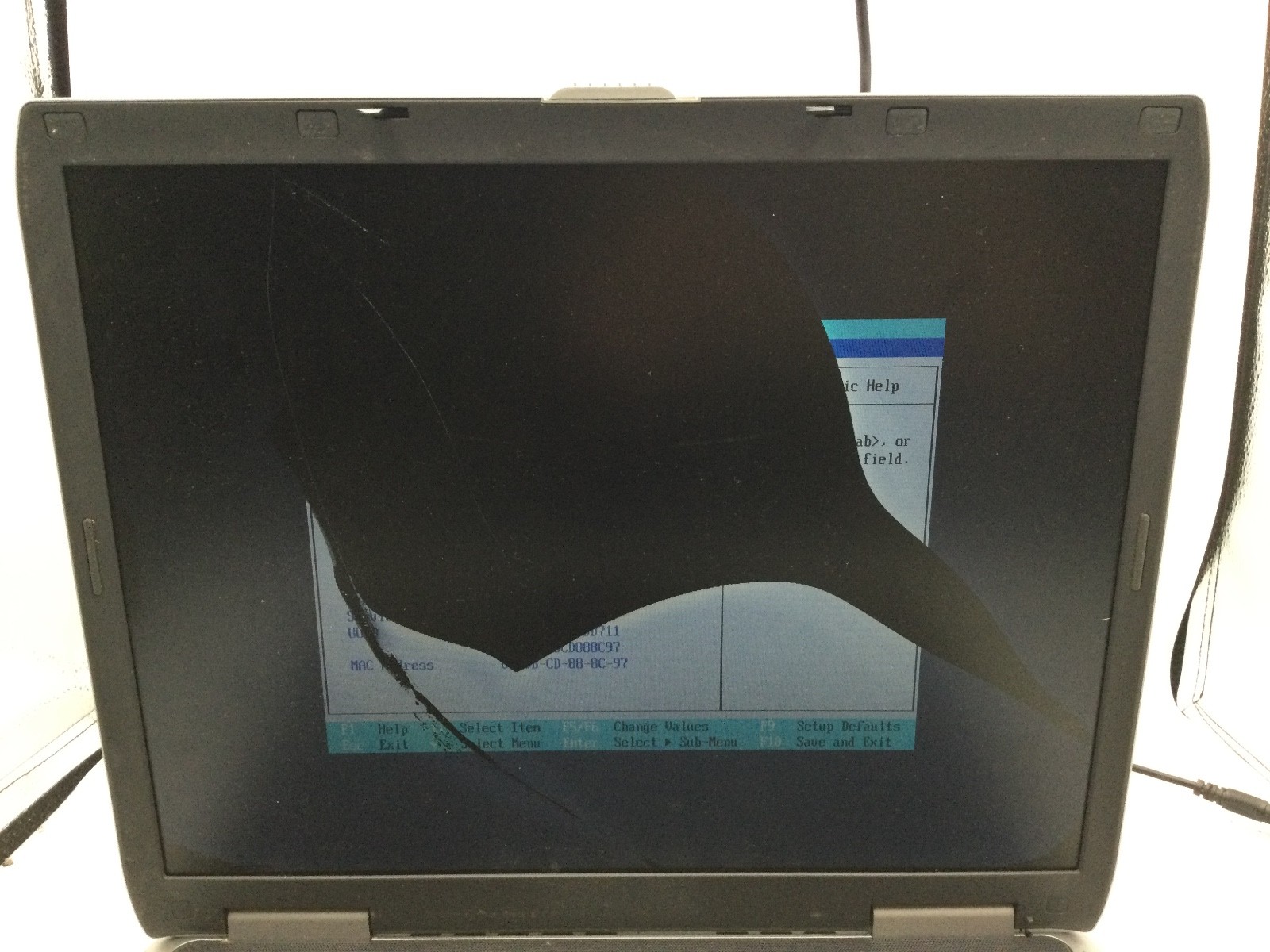 COMPAQ PRESARIO 2100 – INTEL CELERON – 1GB RAM – BOOTS TO BIOS/BAD SCREEN – BB