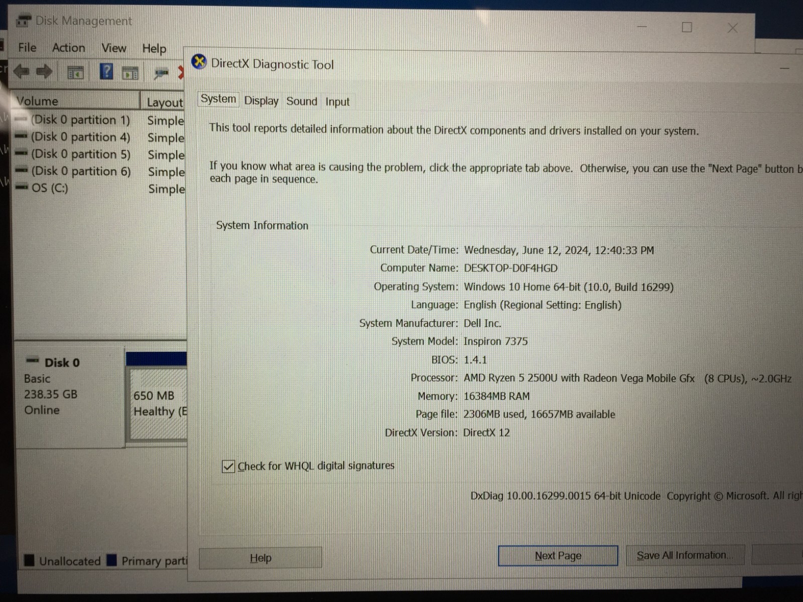 Dell Inspiron 7375 2-in-1 13.3″ FHD Touch Laptop/Ryzen 5 2500U/16GB/256G SSD/W10