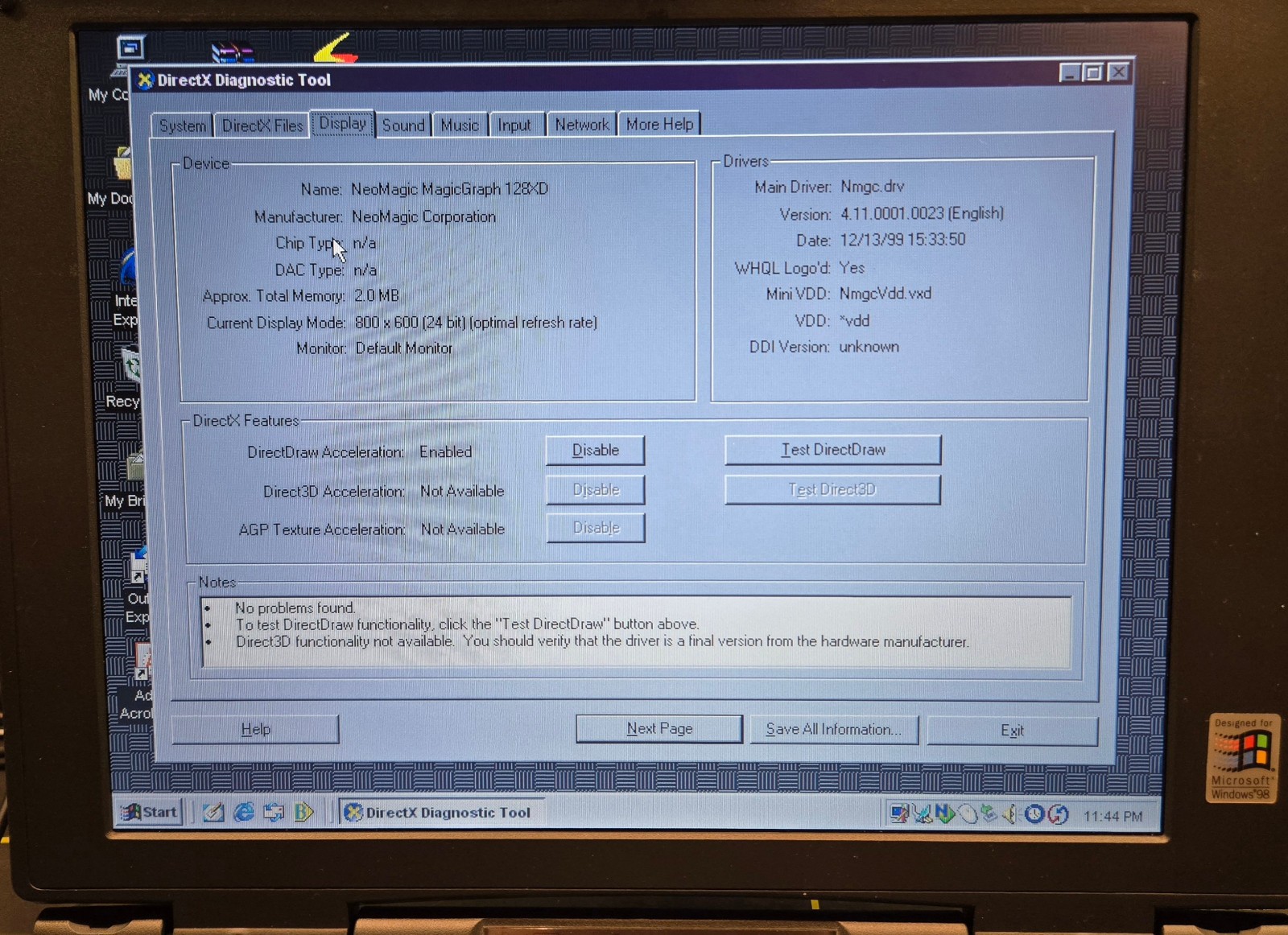 Vintage NEC Ready 230T (AMD K6 @ 300 MHz, 64 MB RAM, Win98SE)