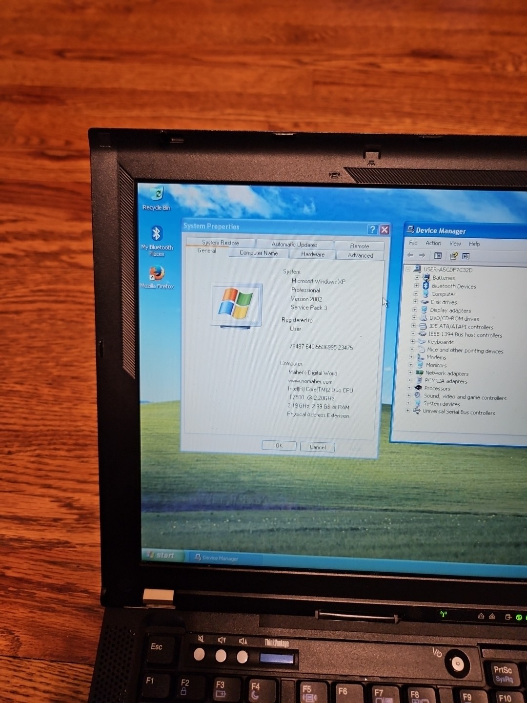 Thinkpad T61 Laptop Intel T7500,4GB/160GB/1280×800 Win XP Ready to Use