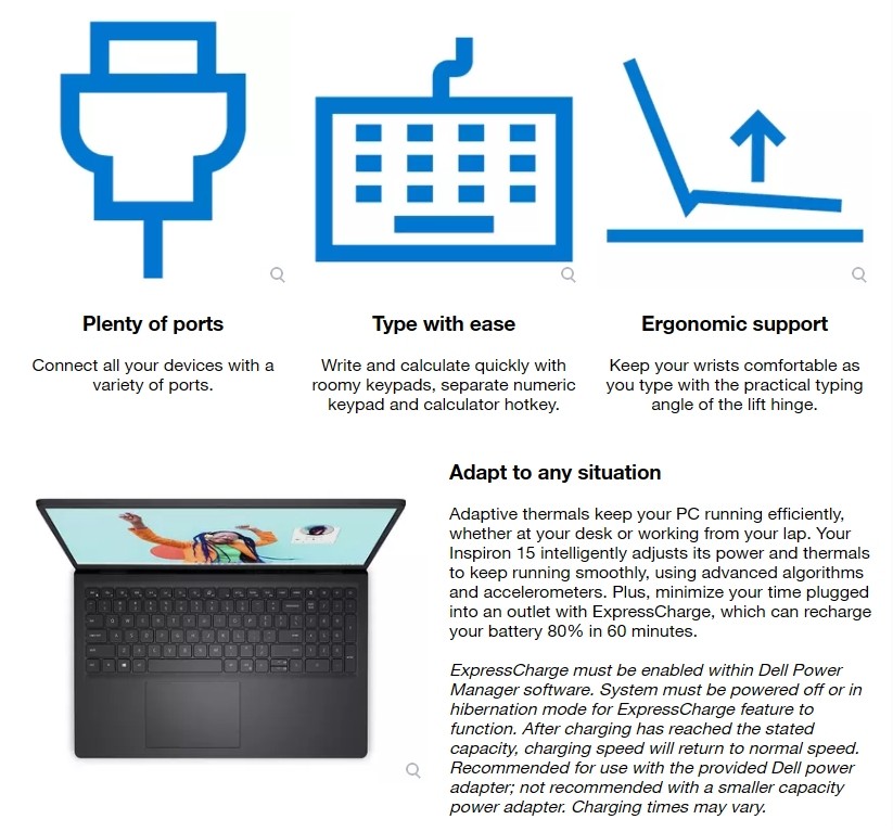 Dell Inspiron 15.6″ Touch Laptop 8 core AMD Ryzen 7 32GB RAM 1TB SSD Win11Pro