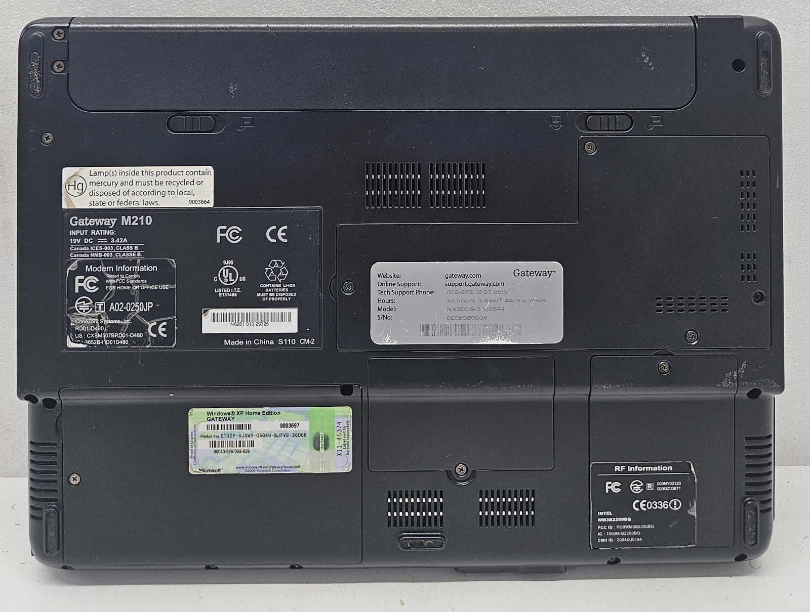 Gateway M210 Laptop Intel Celeron M 2MB Ram NO HD/OS (FL)