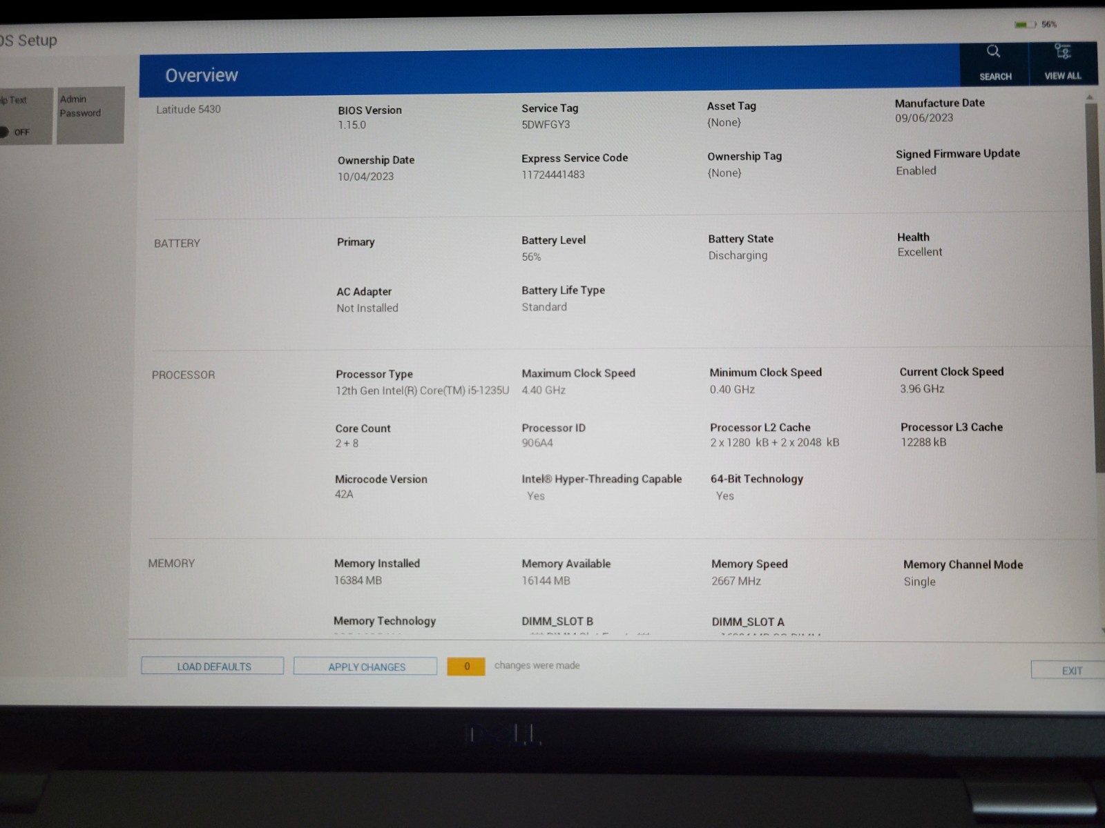 Dell Latitude 5430 14″ i5-1235U 16GB RAM NO SSD/OS