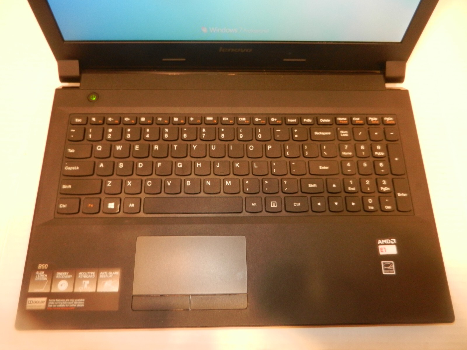 LENOVO B50-45 80F0 AMD RADEON E1-6010 APU@1.35GHZ 8GB RAM 250GB HDD WIN 7 OFF13