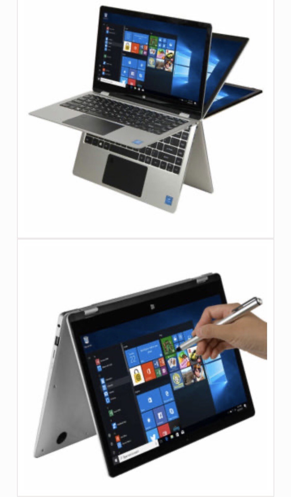 NuVision Hinge 13.3 2-in-1 Pen Capable Convertible Laptop – Intel Celeron, 1080P