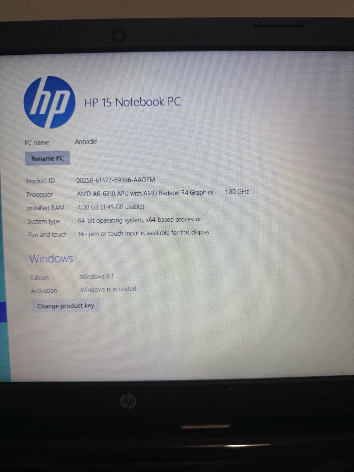 HP NOTEBOOK 15 PC