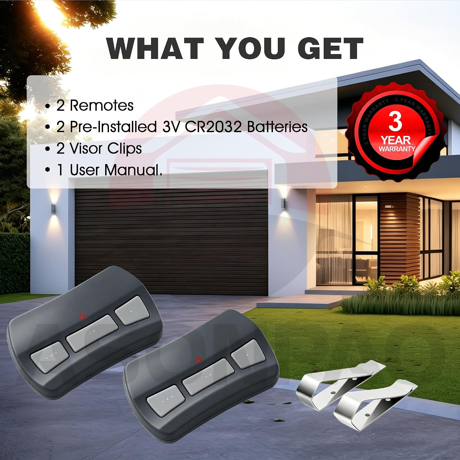 2 for OCDTR-3 Overhead Door Garage Door Opener Remote Compatible Legacy Python,