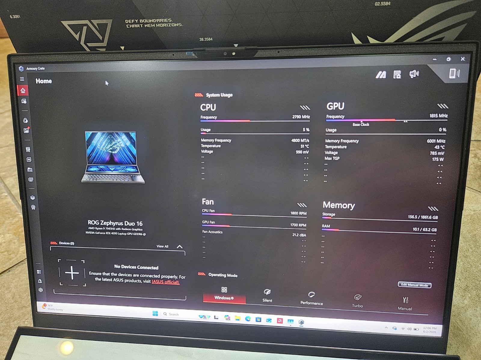 Asus ROG Zephyrus Duo 16 GX650PY-XS97 RTX 4090 64GB 2TB Gaming Laptop