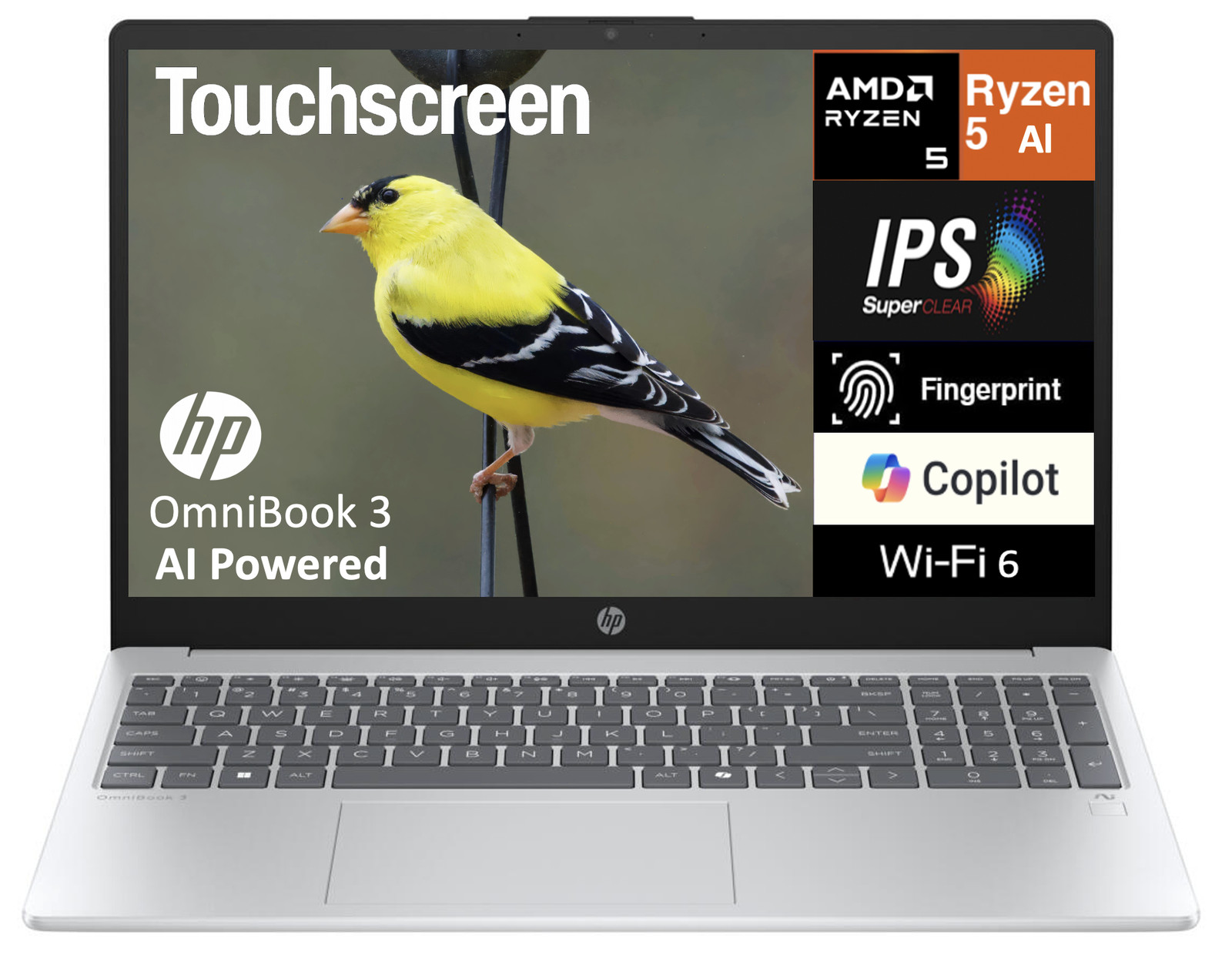 HP OmniBook 15.6″ 1920×1080 AMD Ryzen AI 5 330 32GB RAM 2TB SSD Windows 11 Pro