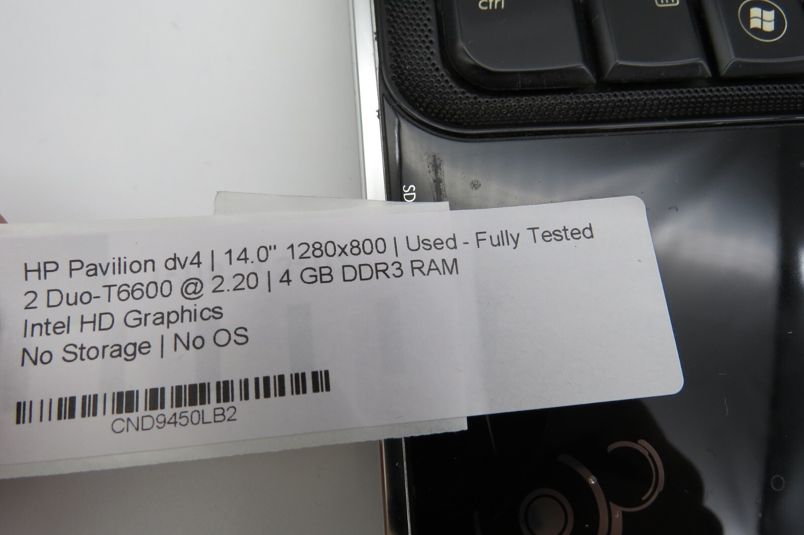HP Pavilion dv4-14″-2 DUO-T6600@2.20GHz-4GB DDR3 RAM- NO STRG/NO OS *READ*