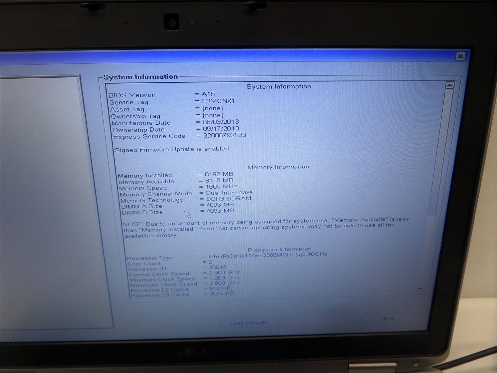 Dell Latitude E6530 15.6″ Laptop w/ i5-3380M 2.9GHz CPU 8GB RAM – No HDD/Battery