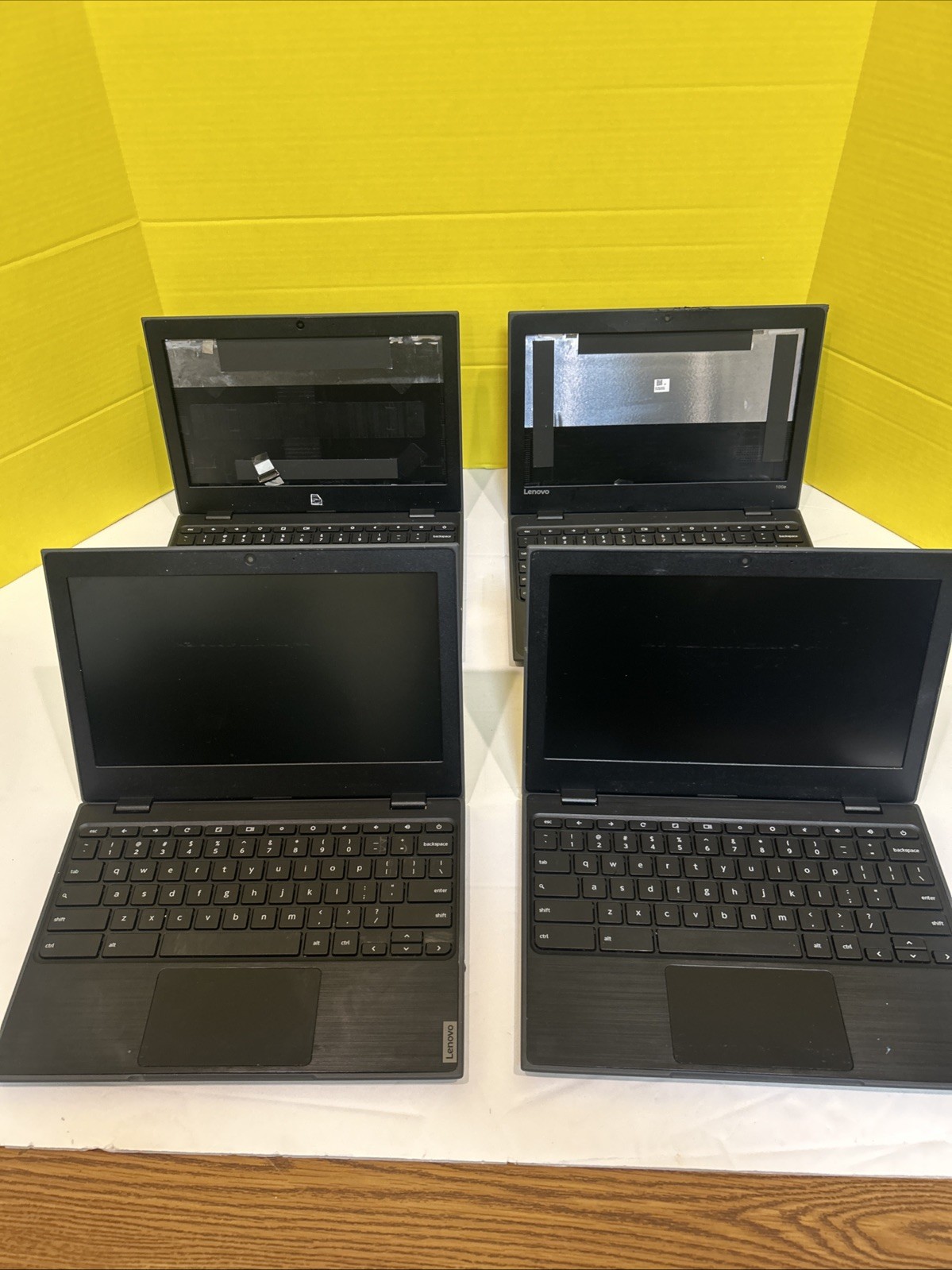 Lot of 4 Lenovo 100e Chromebook 2nd Gen MTK 4GB 32GB For Parts Repair