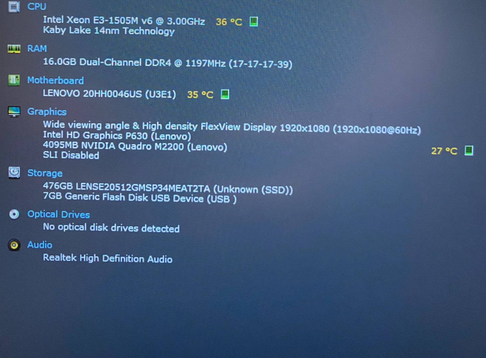 Lenovo ThinkPad P51 XEON E3-1505M QUADRO M2200 4GB GPU 16GB RAM 512GB SSD READ!