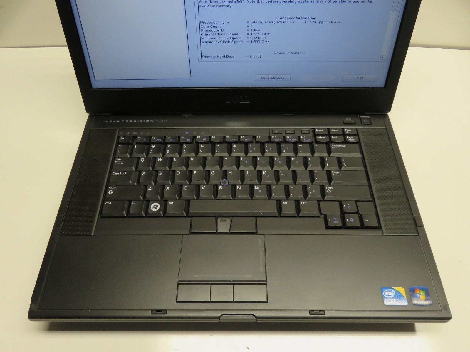 Dell Precision M4500 Laptop Intel Core i7-720QM 8GB 500GB Win XP Quadro FX 880M