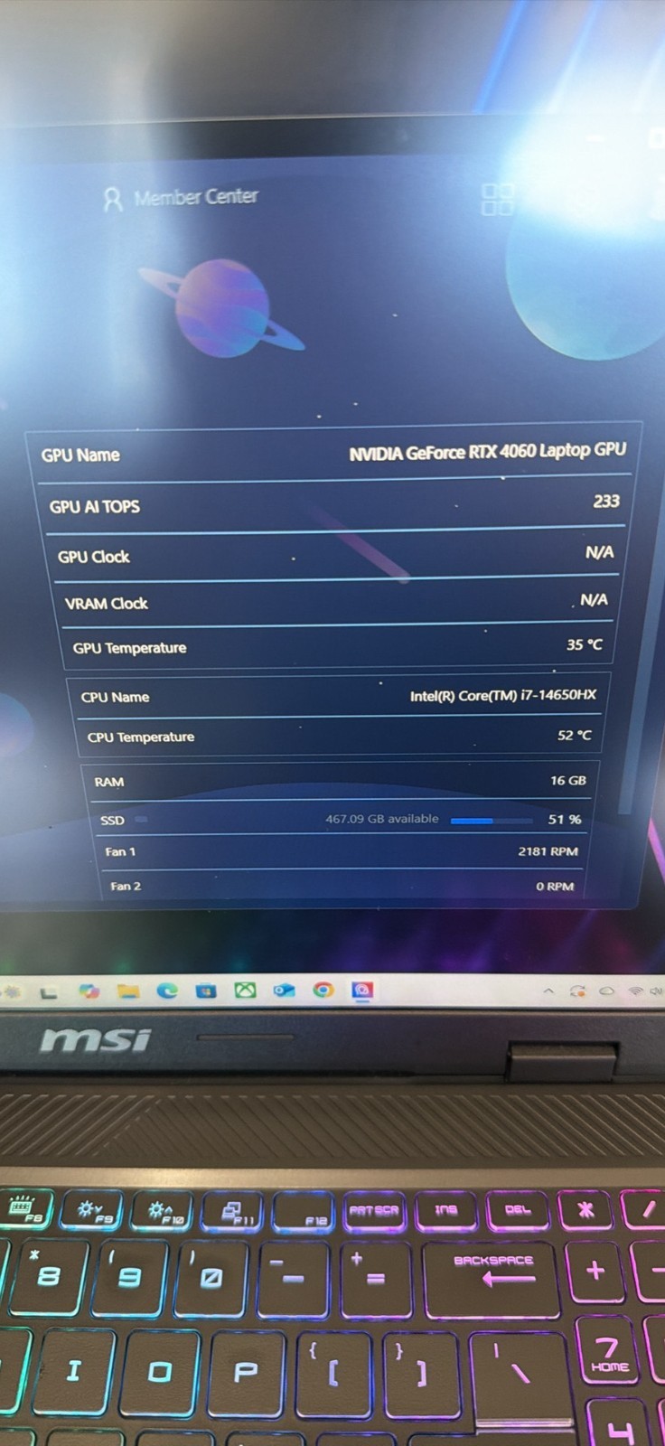 MSI Sword 16 HX B14V 16″ Gaming Laptop i7-14650HX 16GB 1TB SSD RTX40608GB Win 11