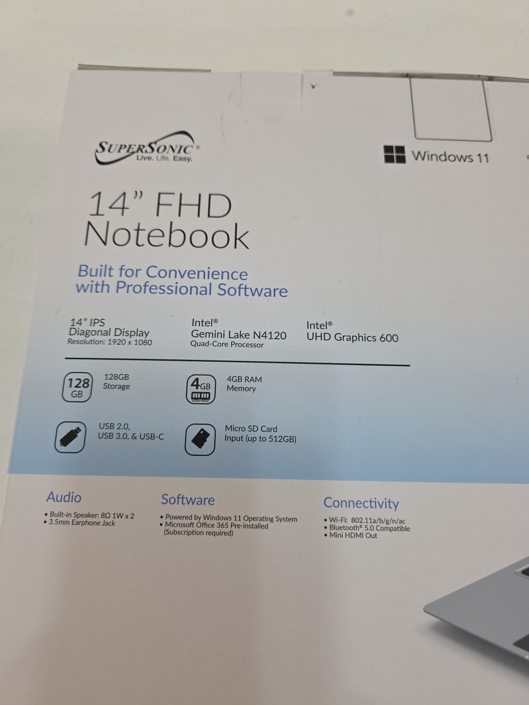 Lectronics Notebook Supersonic 14.1. Wind 11. Quad-Core SC-5514WNB. 12GB 4G RAM