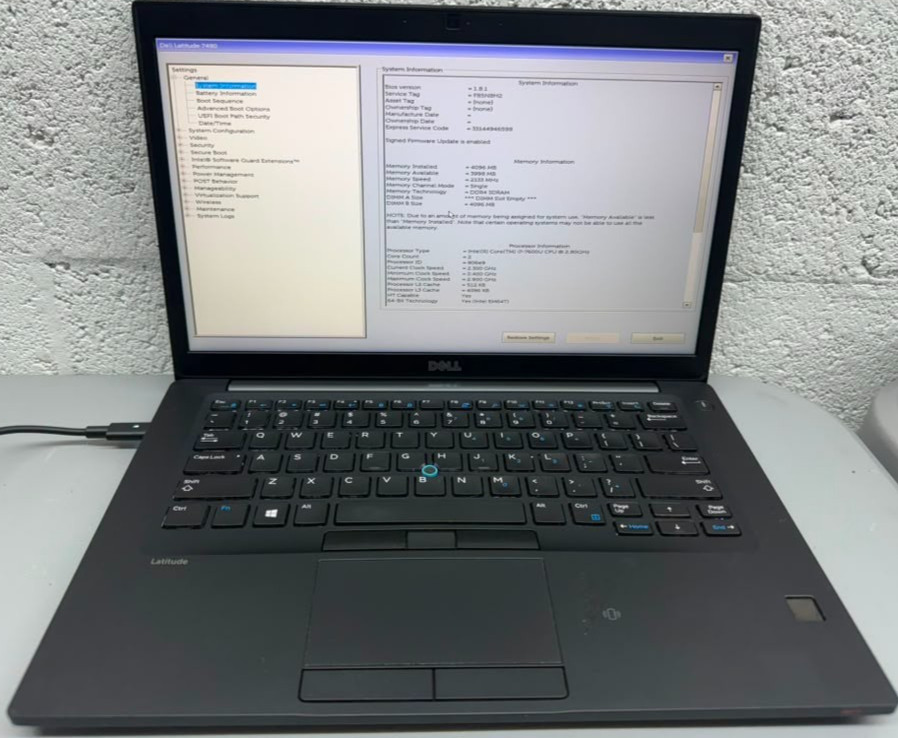 Dell Latitude 7480 Laptop Core i7 7th Gen 4GB RAM NO SSD Parts Defective Keys