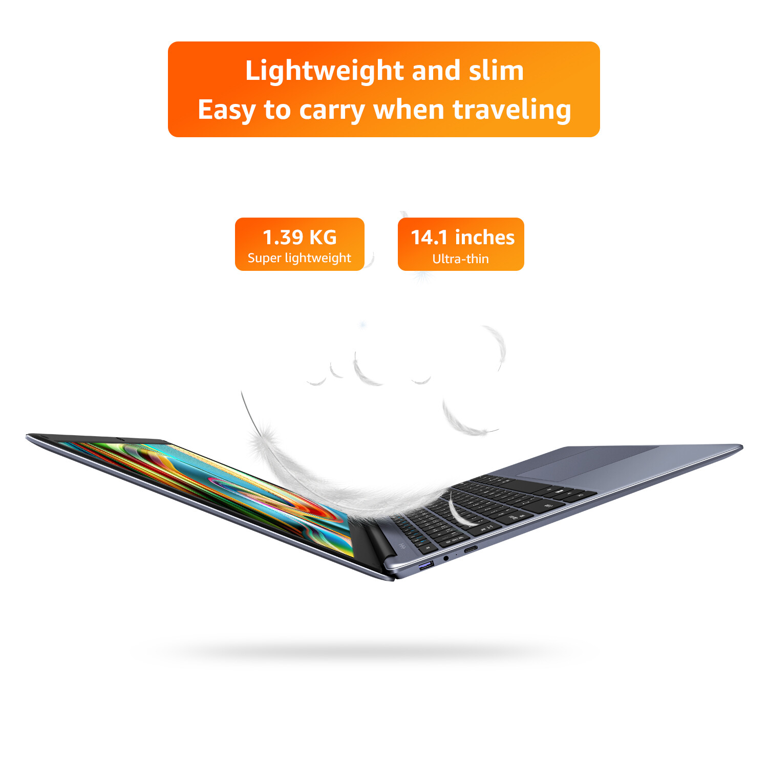 CHUWI- 14.1″ Laptop – Intel Celeron 2.8GH- 8GB Memory – 256GB SSD-HDMI Gray