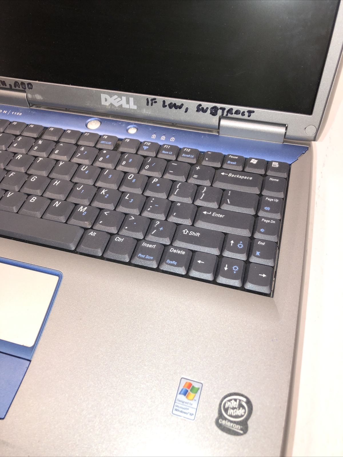 Dell Inspiron 1100 PP07L Laptop Computer 1 GB Ram. No Hard drive FOR PARTS