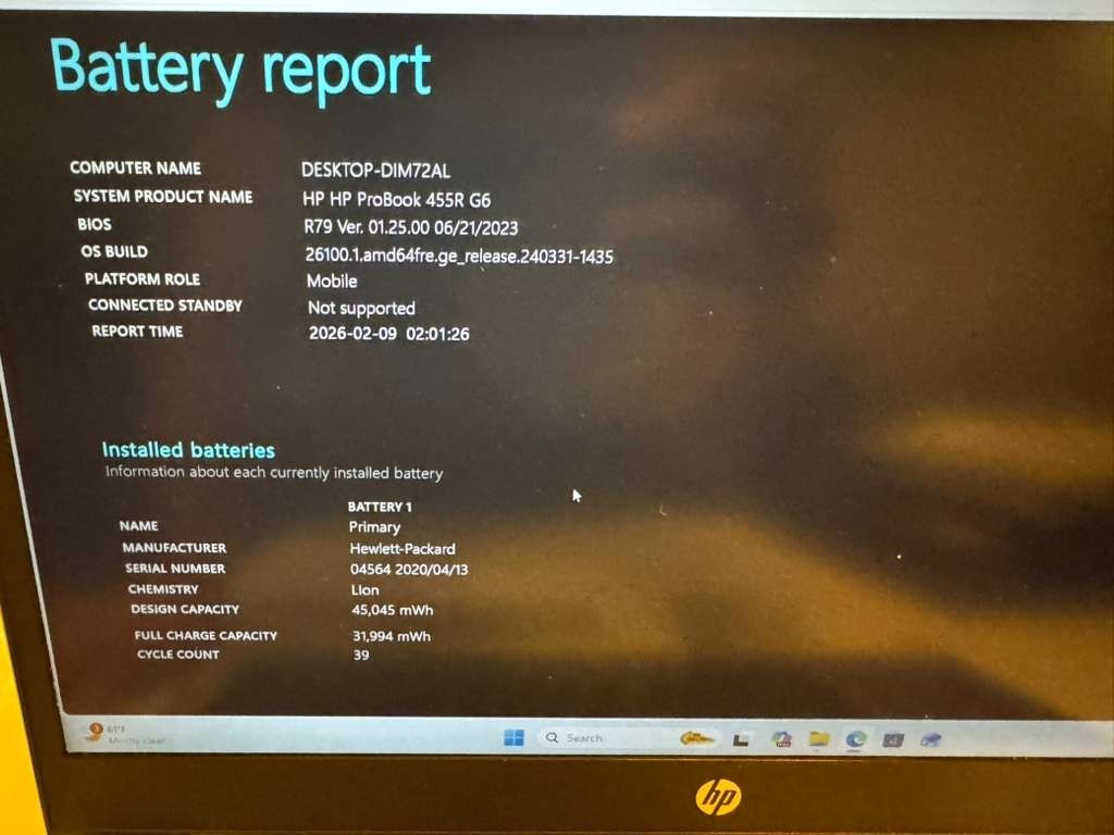 HP ProBook 455R G6 Laptop | AMD Ryzen 5 3500U 8GB RAM 256GB SSD with AC Adapter