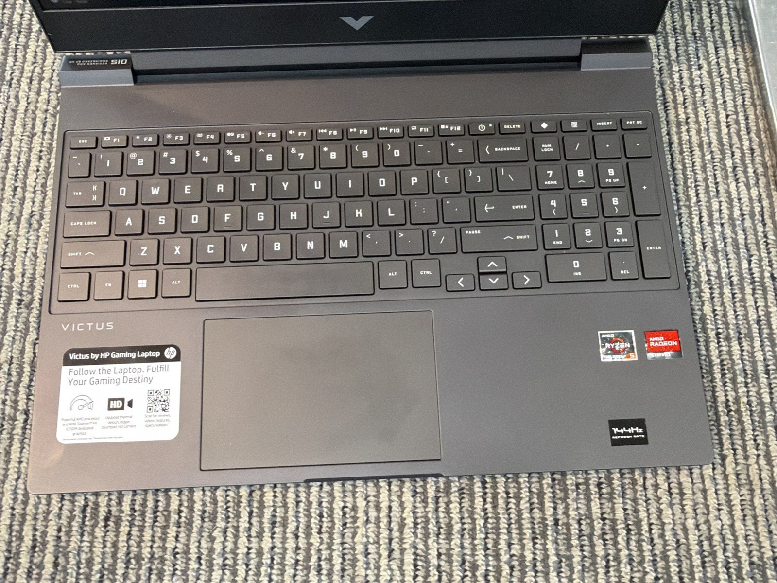 HP Victus 15 Ryzen 5 7535HS 3.3GHz 8GB RAM 512GB SSD AMD Radeon RX 6550M Laptop