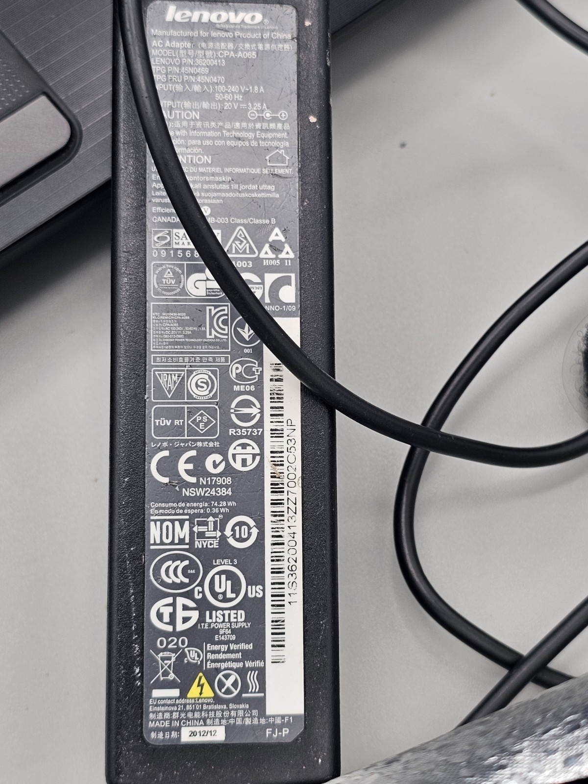 Lenovo IdeaPad N580 15.6″ Laptop Intel 2012 OEM Charger 75% Battery Health