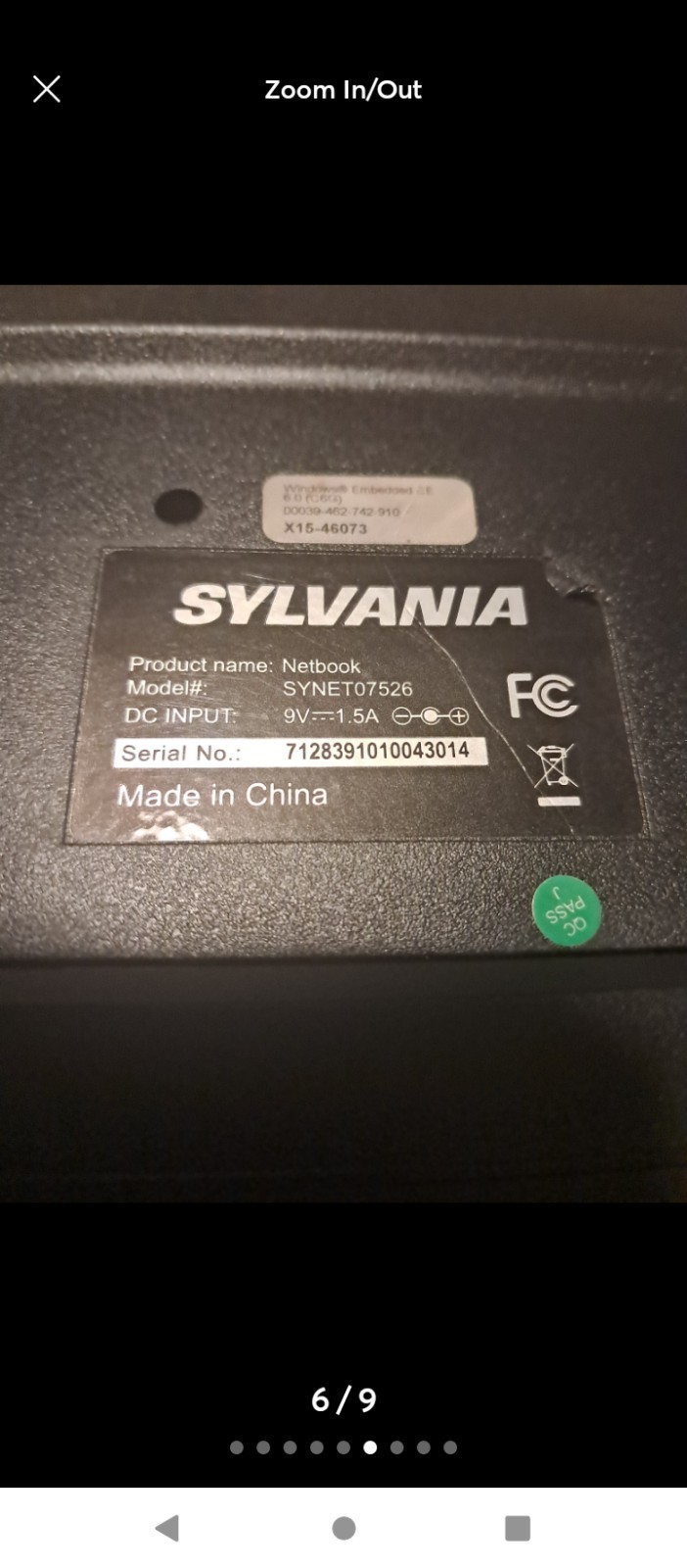 Sylvania Netbook 800MHz 128MB 1GB Flash Win CE 6.0 Black