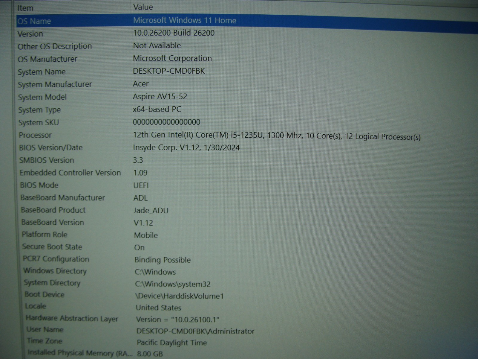 Acer Aspire VERO AV15-52 15.6″FHD core i5-1235U 1.3Gh 8GB 512GB Win11Home +PA